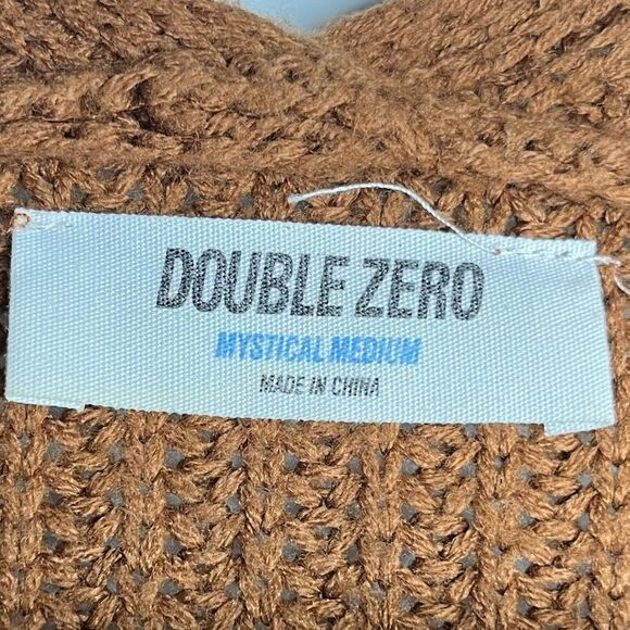 Double Zero Open Front Knit Cardigan Brown Size Mystical Medium - Picture 4 of 5